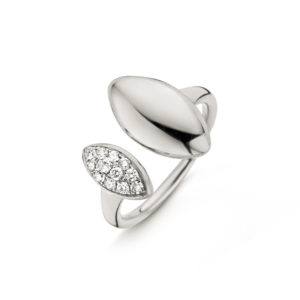 bague navettes diamants toi et moi or blanc 18 carats diamants One More joaillerie