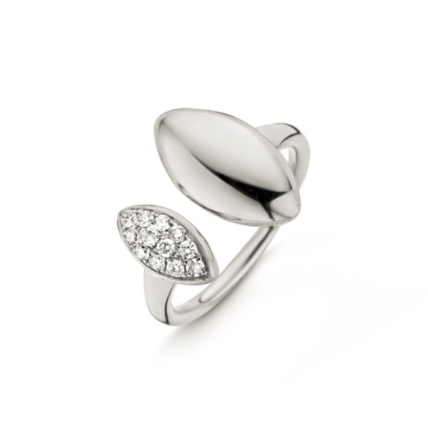 bague navettes diamants toi et moi or blanc 18 carats diamants One More joaillerie
