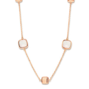 collier coussins nacre blanche et or rose 18 carats