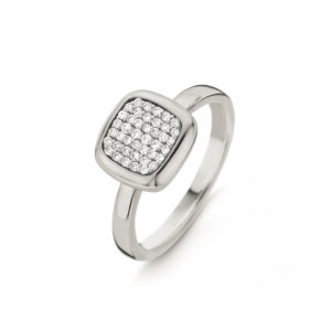 bague chevalière pavage diamants sur or blanc 18 carats 750/000ème. Cherbourg