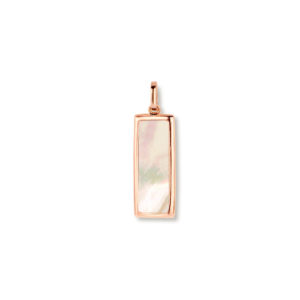 pendentif plaque nacre blanche et or rose 18 carats