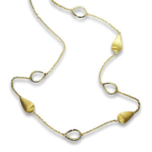 collier gouttes mat/poli or jaune 18 carats