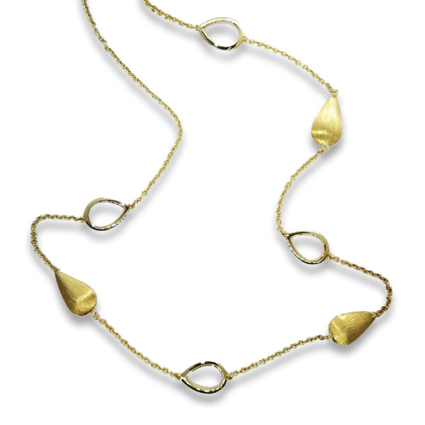 collier gouttes mat/poli or jaune 18 carats