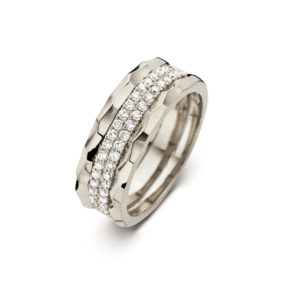 bague bandeau ONE MORE JOAILLERIE or 18 carats pavage diamants
