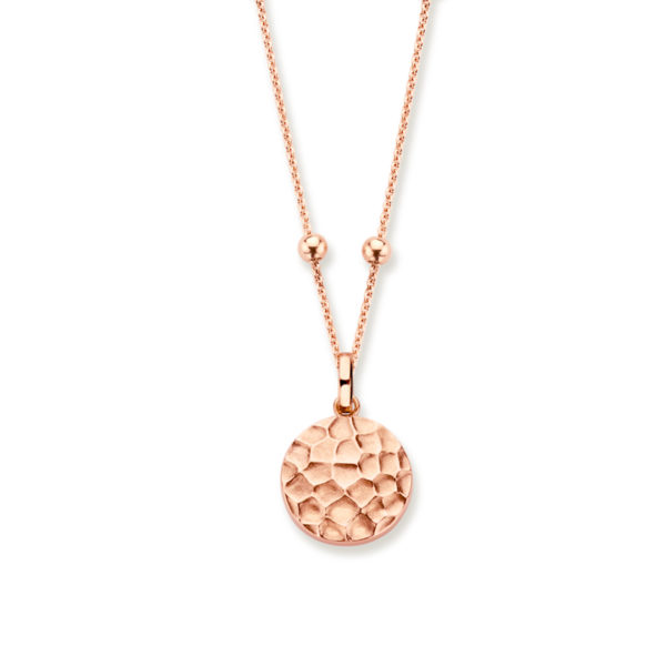 pendentif charms martelé or rose 18 carats