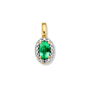 pendentif mini émeraude serti illusion or jaune 18 carats