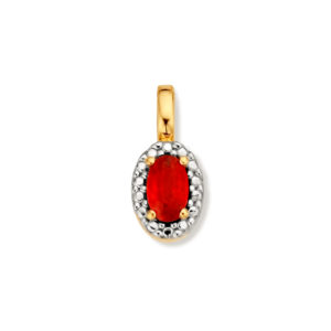 pendentif mini rubis serti illusion or jaune 18 carats
