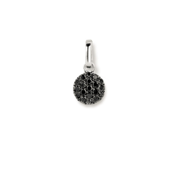 bague pavage rond diamants noirs sur or blanc 18 carats 750/1000 – Image 7