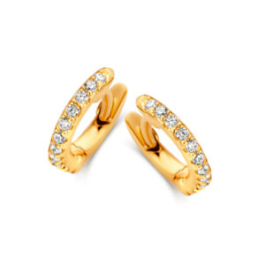 mini créoles serties argent 925 plaqué or 18 cts