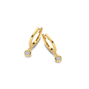 mini créoles pampilles argent 925 plaqué or 18 cts