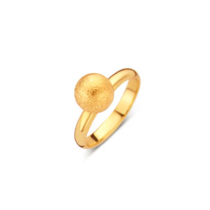 bague boule matte argent 925 plaqué or 18 cts