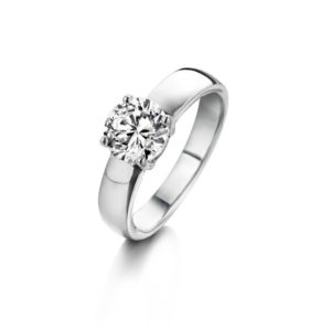solitaire massif argent 925 oxyde de zirconium
