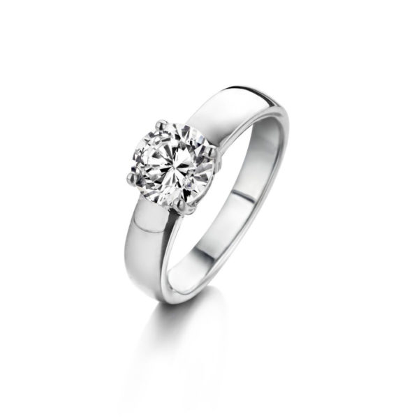 solitaire massif argent 925 oxyde de zirconium