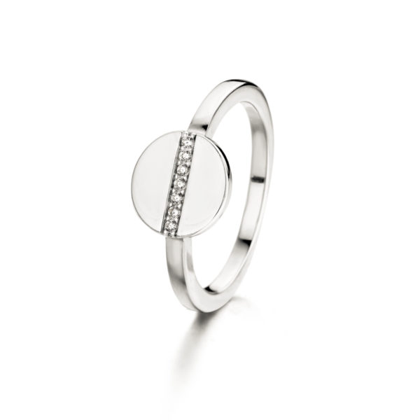 bague argent 925 discus oxydes de zirconium sertis