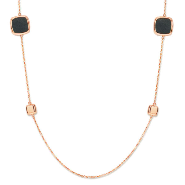 sautoir oeil de faucon or rose 18 carats 90 cm