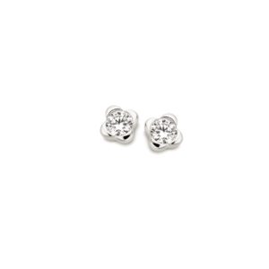 boucles d'oreilles argent 925 fleurettes serties zirconium