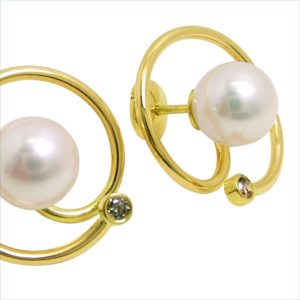 boucles d'oreilles fly perles de culture akoya or jaune