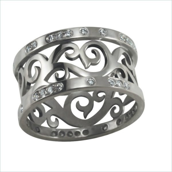 bague volutes grand trianon diamants or blanc palladié