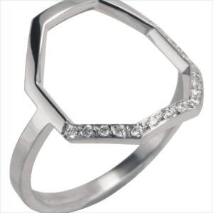 bague géo octo or blanc diamants