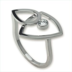 bague géo triangle or blanc diamant