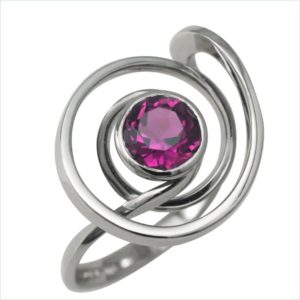 bague infinity tourmaline sur or blanc palladié