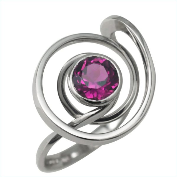 bague infinity tourmaline sur or blanc palladié