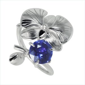bague orchidée saphir