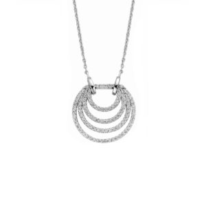 collier en argent 925 cercles serti de zirconium