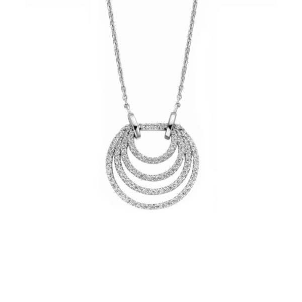 collier en argent 925 cercles serti de zirconium