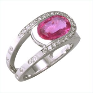 bague avalon saphir rose et diamants