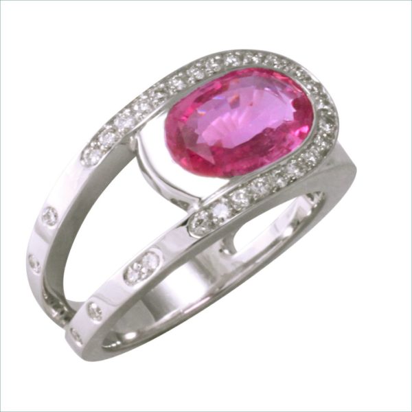 bague avalon saphir rose et diamants