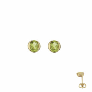 bijoux d'oreilles peridots sur or jaune 18 carats