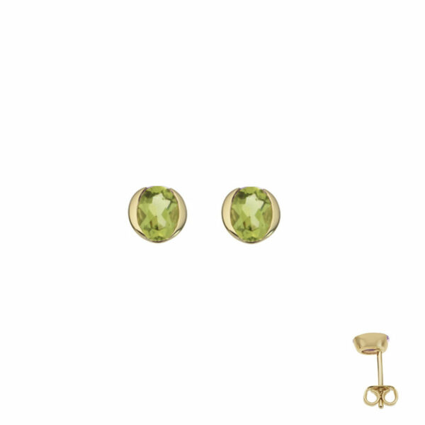 Bague PERIDOT ovale ET DIAMANTS OR JAUNE 18CARATS – Image 6