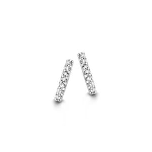 Boucles or blanc barrettes sur l'oreille serties diamants or blanc 18 carats 750/000ème
