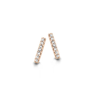 Boucles or rose 18 carats barrettes serties diamants