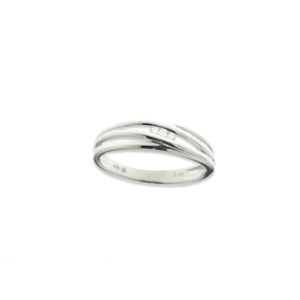 Bague trilogie diamant multi fils or blanc 18 cts.