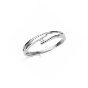 Bague Multi-fils Or blanc 18 carats et diamant