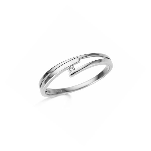 Bague or jaune 18 carats fils entrelacés et diamant – Image 6
