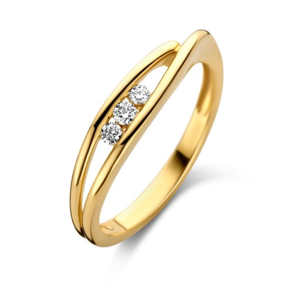 Bague trilogie diamants or jaune 18 carats 750/000 Cherbourg