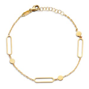 Bracelet or jaune 18 carats mailles et confettis