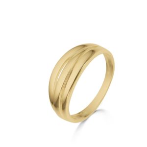 Bague multifils carrés entrelacés or jaune 18 carats 750/000ème. Cherbourg