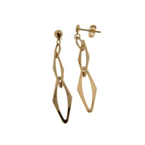 Grandes boucles d'oreilles or jaune 18 carats losanges