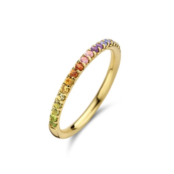 Boucles d'oreilles créoles Rainbow pierres fines et précieuses – Image 2