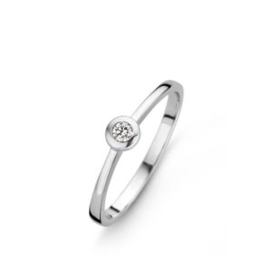 Bague solitaire diamant or blanc