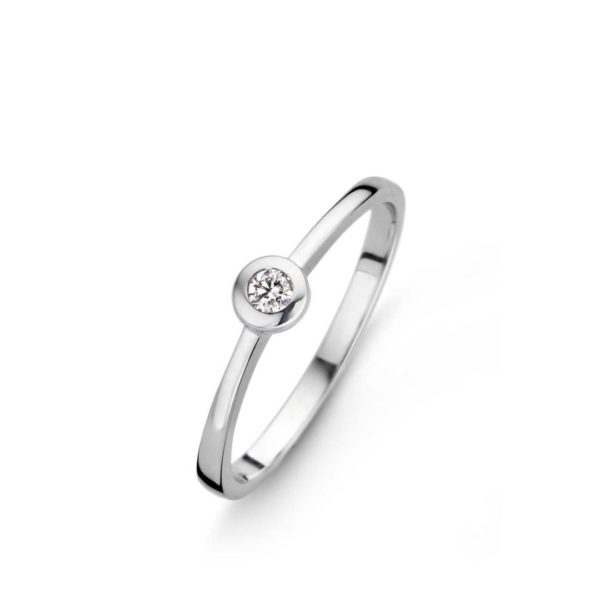 Bague solitaire diamant or blanc