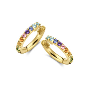 Boucles d'oreilles créoles Rainbow pierres fines et précieuses