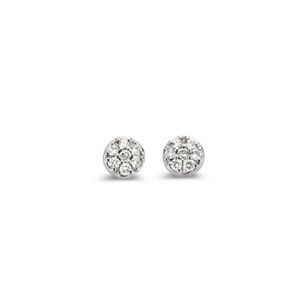 Boucles puces d'oreilles or blanc 18 carats et diamants