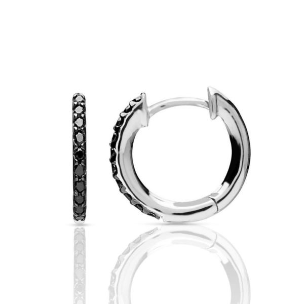 bague pavage rond diamants noirs sur or blanc 18 carats 750/1000 – Image 3