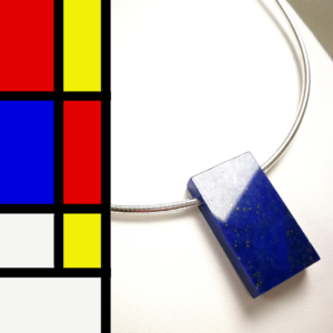 Collier géométrie en lapis lazuli AAA sur argent 925