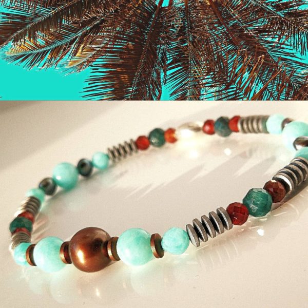 Collier Lagon opale boulder et pierres fines – Image 2